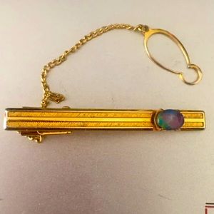 Antique Australian Lightning Ridge Opal Tie Pin